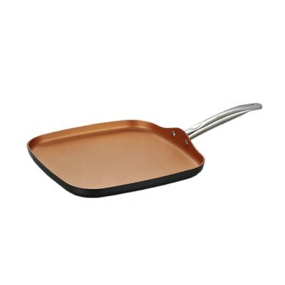 China HOT SELLING COPPER COLOR CREPE PAN NON-STICK COATING SIZE 24/28 cm for sale