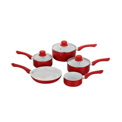 China Traditional aluminum ceramic nonstick coating for home using sauce pan cookware set for sale