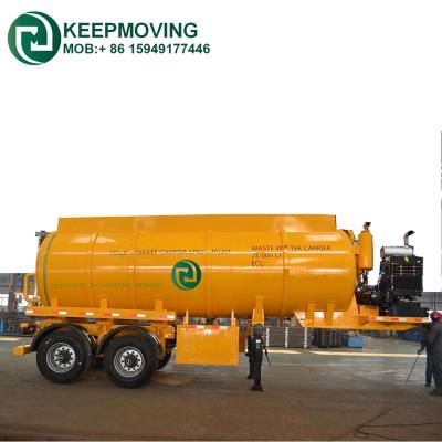 China Truck Trailer 2 Axles 22000Liters Vacuum Suction Tank Fecal Semi Trailer for sale