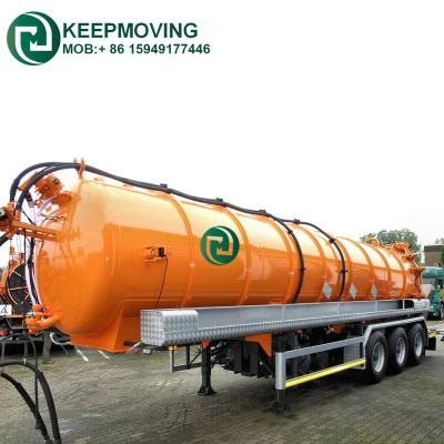 China Truck Trailer 3 Axles 22CBM Oil Suction Vacuum Mud Tank Semi Trailer for sale