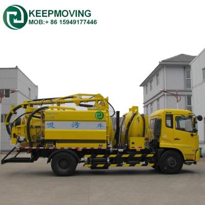 China Dongfeng 4x2 5000L Combi Vacuum Suction Truck With Hydraulic Control Rear Door 5CBM To 16CBM for sale