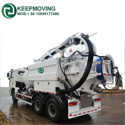 China The Most Advance 6X4 10CBM Combi Flushing Vacuum Sewer Truck With Suctiom Top Mounted Boom 6CBM To 12CBM for sale