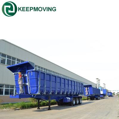 China Truck Trailer 3 Axle 40 Cubic Meter Tipper Semitrailer 70 Ton Empty Side Wall Semi Trailer for sale