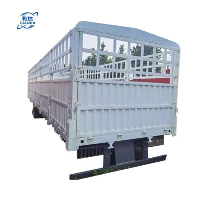 China High Quality Hot Selling Low Cost New Truck Trailer Flower Basket Truck Side Door Double Axle Barrier Trailer 3 Axle Type Low Cost Trailer for sale