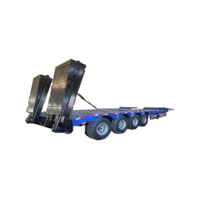 China Hot Sale Flat Bed Low Trailer Truck Loader Heavy Haul Semi Trailer Used 3 Axle Flatbed Semi Trailer For Sale With Low Prices for sale