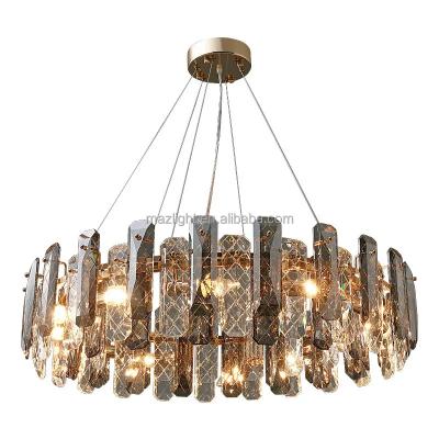 China Modern Nordic Black Living Dining Room LED Decorative Luxury Large Ceiling Staircase Lamp Chandelier Pendant Crystal Light for sale