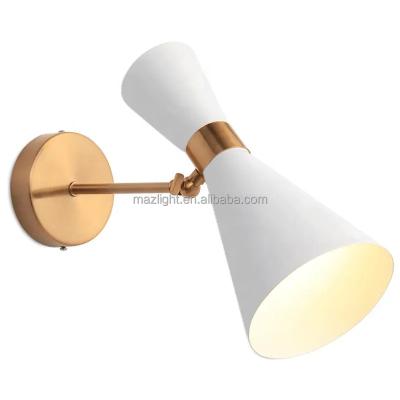 China Modern Home Indoor Decorative Nordic Style Fitting Black White Lightings Adjustable Through The Wall Simple Modern Luxury LED Wall Lamps for sale