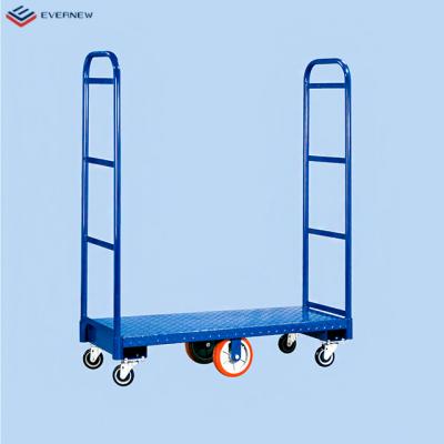 China Industrial Steel 6 Wheel Warehouse U Heavy Duty Ship Trolley , Trolley Metal Utility Cart for sale