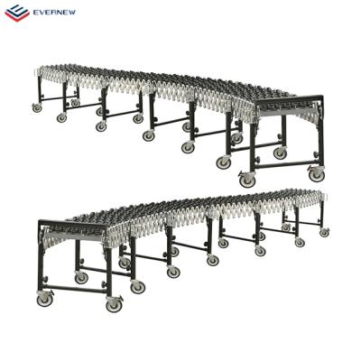 China Oil Resistant Portable Expandable Flexible Manual Roller Conveyor For Unloading for sale