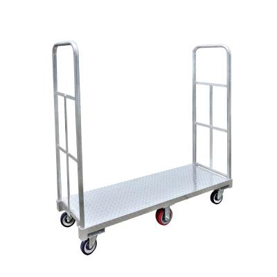 China Shelves Are Removable Heavy Duty Durable Warehouse Heavy Duty Wheels Aluminum 6 U Boats Shrink Aisle Platform Trucks for sale