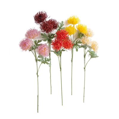 China Fashional Artificial Flowers Wedding Decoration Floral Ornaments Faux Colorful Pin Cushion Crab Claw Chrysanthemum Artificial Flowers for sale