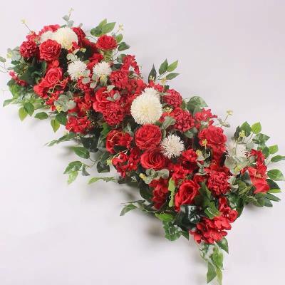 China Valentine Mother's Day Wedding Decoration Artificial Flower Table Centerpiece Silk Flower Wedding Table Runner for sale