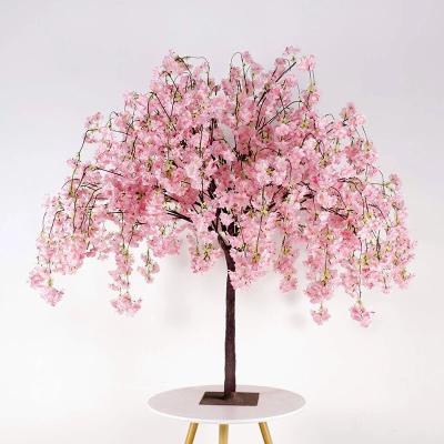 China Minimalist China Table Centerpiece Wishing Tree Cherry Blossoms Indoor Artificial Sakura Tree Wedding Party for sale