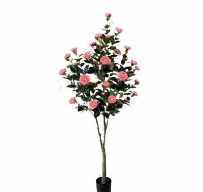 China China Minimalist Simulation Green Plants Camellia Tree Flowers Cheap Artificial Magnolia Rose Tree Indoor Decorative For Wedding for sale