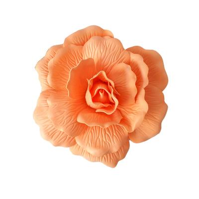 China Artificial Valentine Mother's Day PE Rose Giant Big Pink Moss Flower Wall Decoration Wedding Stage Party Garden Decoration for sale