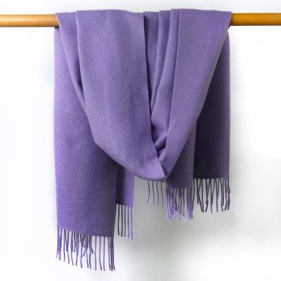 China New Solid Color Imitation Cashmere Casual Soft Tassel Shawl Simple Thickened Scarf for sale