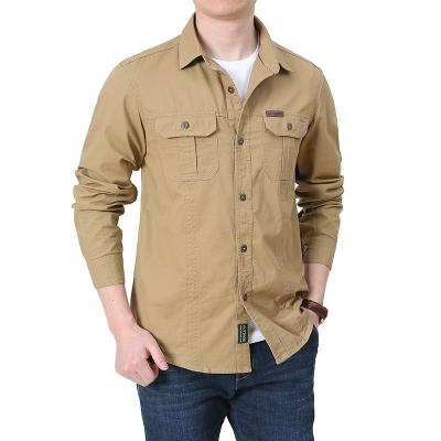 China Men's Casual Plus Size Cotton Solid Washed Shirt Anti-Shrink for sale