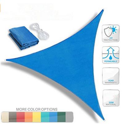 China Durable BLUE COLOR HDPE SHADE SAIL OUTDOOR UV PROTECTION TRIANGLE 5M SIZE Shade Sail for sale