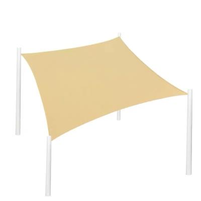 China 5*5M Square 3.6*3.6M Outdoor Polyester Shade Sail Shade Protection Waterproof Shade Sail Sand Color 160g for sale