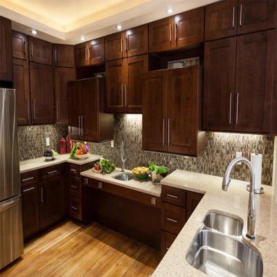 China Environmental Friendly Shaker Door Style Modern Solid Wood Cabinets Kitchen for sale