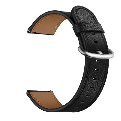 China Fashion Men Women 22mm Quick Release Watch Band Softly Breathable Top Grain Leather Watch Strap For Gear S3 Ticwatch for sale