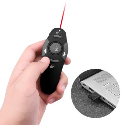 China Page Through Red Laser Torch Laiser Laserpointer 5Mw Function 5Mw Light Color USB Black Remote Control Wireless Presenter for sale