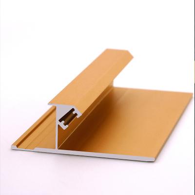 China Decorations ROYEN Metal Inside Corners Wall Transition Strip Tile Edge Trim Extrusion Tile Aluminum Profiles for sale