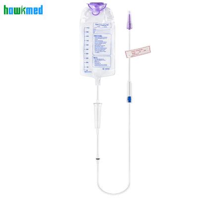 China Hospital 50 to 1500ml Disposable Spike Set Gravity Enteric Feeding Tube and Pump Feeding Sets for sale