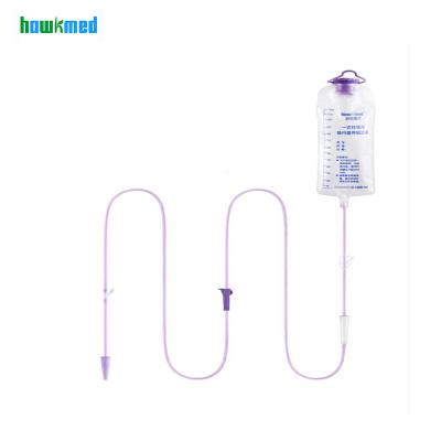 China Hospital High Quality Medical Enteric Feeding Screw Set Bag With Connector Cover for sale