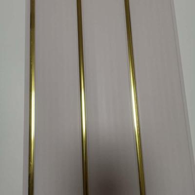 China Artistic ceilings 250x7mm 2.2KG printing white line pvc color 3 gold ceiling panel in india for sale