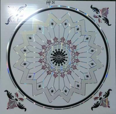 China Saudi Popular Glossy Hot Stamping Artistic Ceilings High Wall Tiles Decorative Square PVC Ceiling Tiles for sale