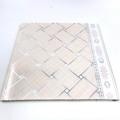 China Artistic Ceilings Malaysia PVC Ceiling Wall Panel Silver Lines PVC Slat Wall Panel for sale