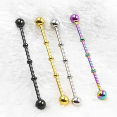 China New Fashion Style Barbell 14G Piercing Jewelry Industrial Surgical Steel Cartilage Tragus Earring for sale