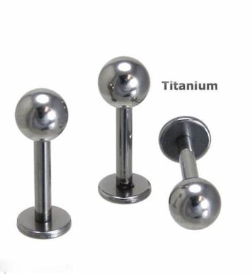 China FASHIONABLE Internally Threaded Titanium Body Jewelry Rounded Labret Bottom Stud 1.2*6*3mm for sale