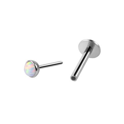 China Newest G23 20g ASTM F136 Labret Pin Push Piercing Lip Ring Fashion Body Titanium Opals Jewelry for sale