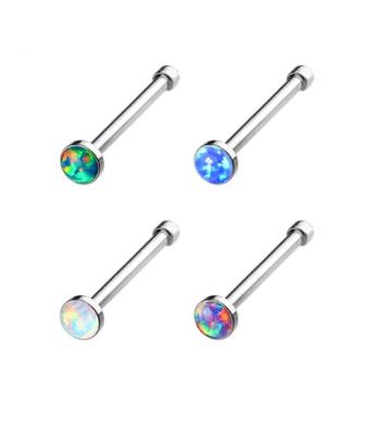 China FASHIONABLE Nose Stud Body Jewelry Nose Ring 20G Surgical Steel Amazing Opal Bin for sale