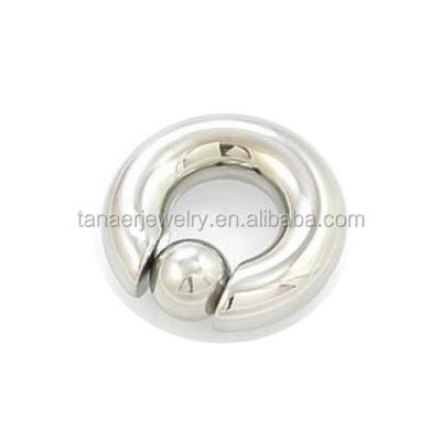 China Fashion And Cultural 16G To 00g Heavy Stainless Steel Captive Bead Ring With Snap Fit Ball for sale