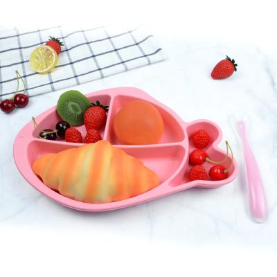 China With Suction Food Tray Baby Suction Plate Silicone Cute Kids Dinner Bowl Plates Set Silicone Baby Dish for sale