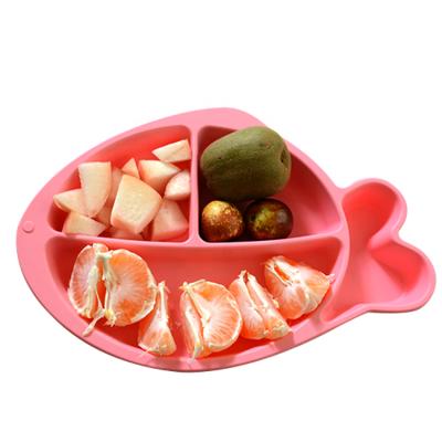 China Tray Dinner Set Toddler Silicone Food Suction Splints Baby Suction Silicone Kids Dinner Dish for sale