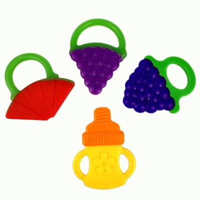 China Washable Baby Teether Chew Toys Bear Fruit Baby Teether Ring Fruit Teether For Baby Watermelon Shape Silicone for sale