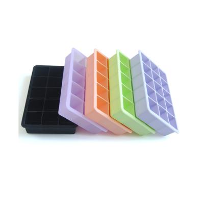 China Sustainable Wholesale Silicone Ice Cube Mold Square Shape Rubber Ice Tray For Bar for sale