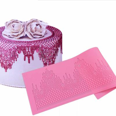 China Viable Fondant Lace Silicone Cake Decorating Mold For Birthday Wedding Cake for sale