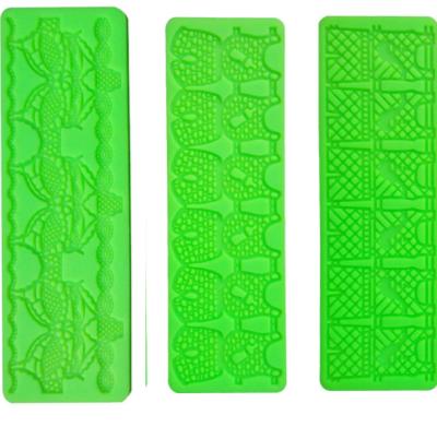 China Wholesale Viable Wedding Elegant Fondant Pastry Pop Mold Silicone Lace Molds For Cake Decorating for sale