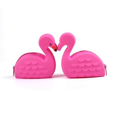 China Swan Shape Silicone Waterproof Animal Coin Purse Waterproof Coin Bag For Kids for sale