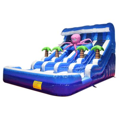 China Lane octopus kids commercial triple pool commercial small waterslide cheap inflatable water slide for sale