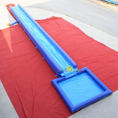 China Commercial Cheap Custom Slip N Blue Inflatable Water Slide Longer For Adult And Kids for sale