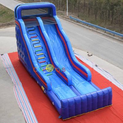 China Small mini backyard bouncy castle slide commercial blue cheap inflatable kids slide for sale for sale