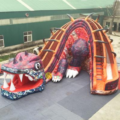 China Large Commercial Inflatable Dinosaur Slide Dragon Lizard Inflatable Slide For Sale for sale