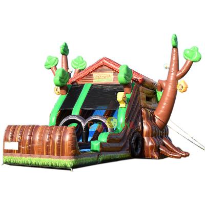 China Good Quality Huge Commercial Outdoor Treehouse Inflatable Slide Jumping Castle Slide Amusement Park Bouncy Rides For Sale for sale