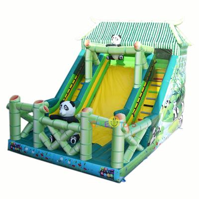 China Commercial Huge Outdoor Commercial Panda Bamboo House Inflatable Slide For Sale for sale